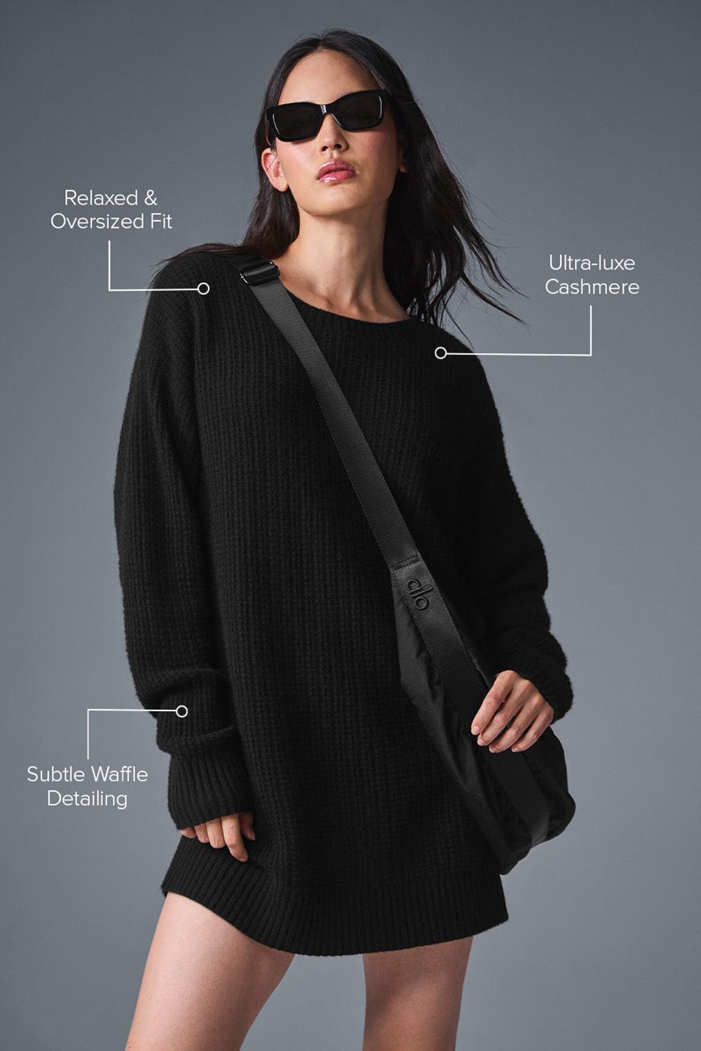 Vestido Alo Yoga Cashmere Plush Waffle Mujer Negros | Mexico  MCV-468702