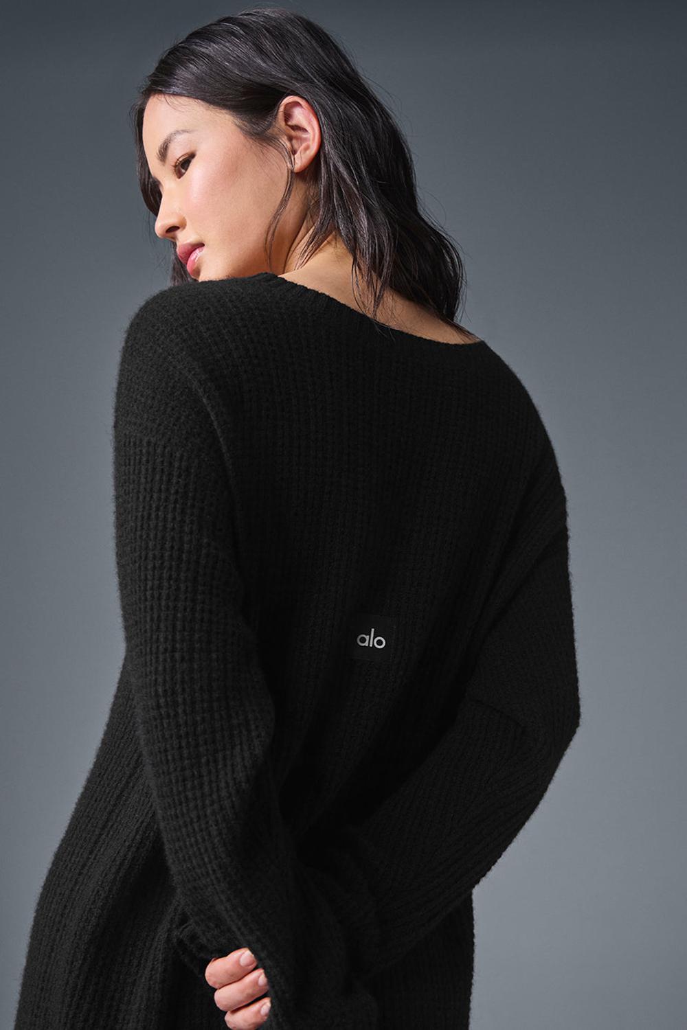 Vestido Alo Yoga Cashmere Plush Waffle Mujer Negros | Mexico  MCV-468702