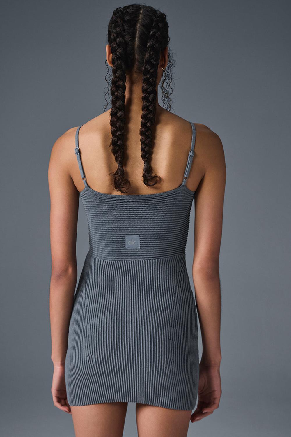 Vestido Alo Yoga Denim Knit Mini Mujer Grises | Mexico  PNL-096321