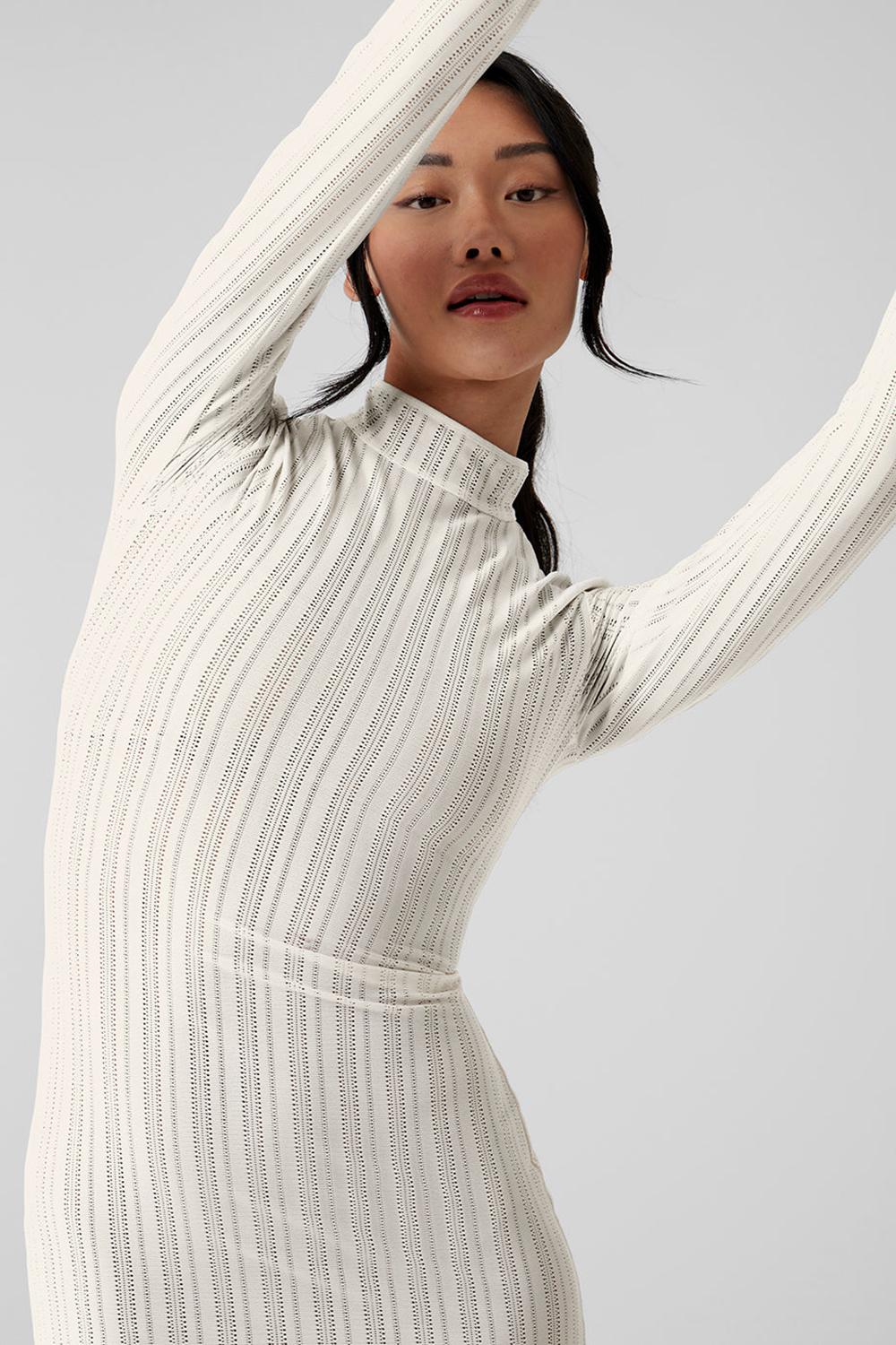 Vestido Alo Yoga Euphoria Long Sleeve Mujer Ivory | Mexico  RVN-974068