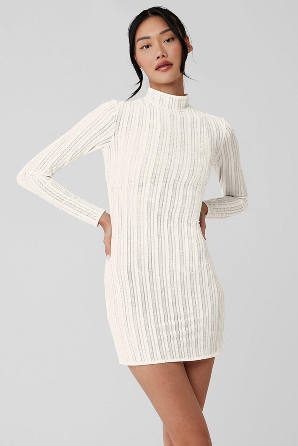 Vestido Alo Yoga Euphoria Long Sleeve Mujer Ivory | Mexico  RVN-974068