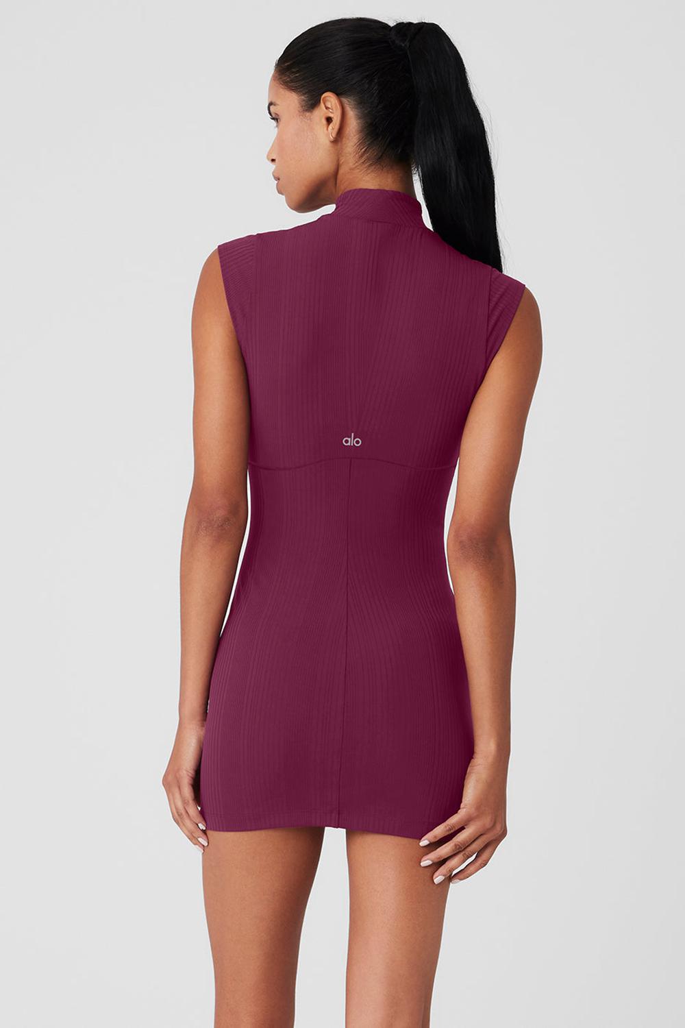 Vestido Alo Yoga Run It Back Mujer Wild Berry | Mexico  XMV-798540