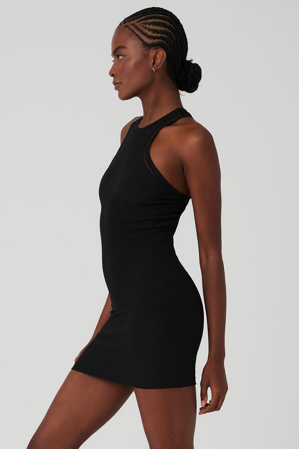 Vestido Alo Yoga Seamless Open Air Racerback Mujer Negros | Mexico  BXD-542018