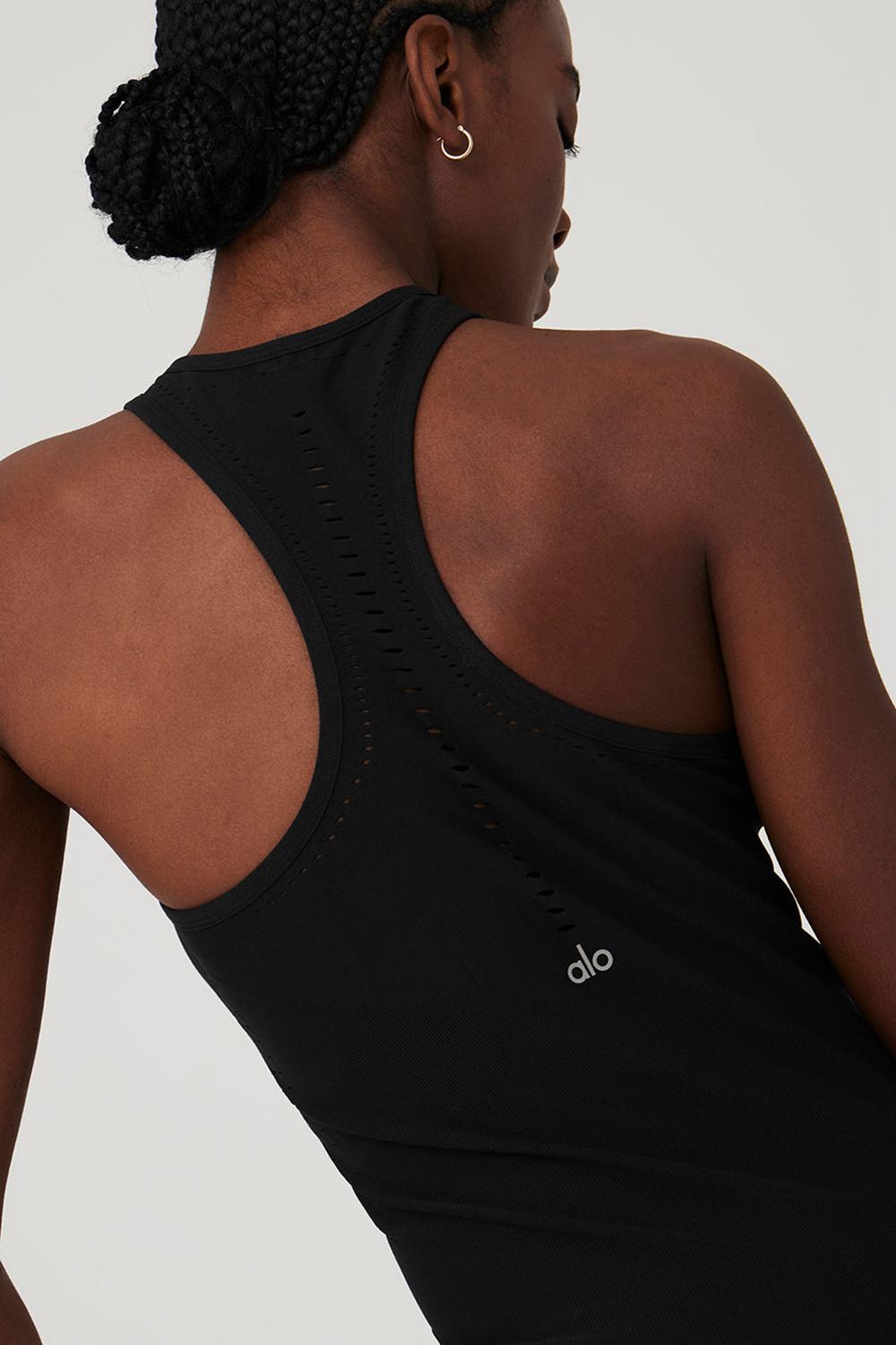 Vestido Alo Yoga Seamless Open Air Racerback Mujer Negros | Mexico  BXD-542018