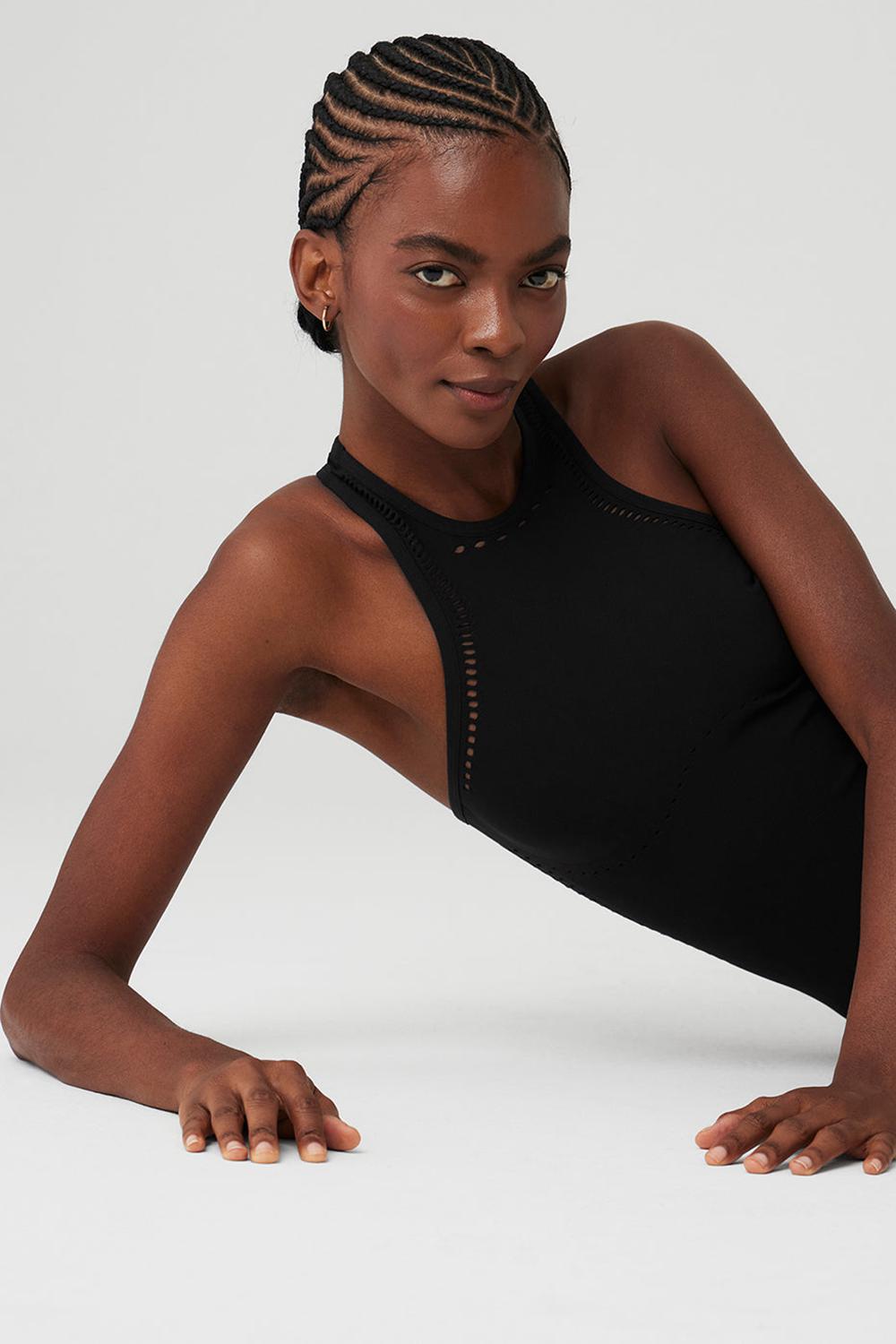 Vestido Alo Yoga Seamless Open Air Racerback Mujer Negros | Mexico  BXD-542018
