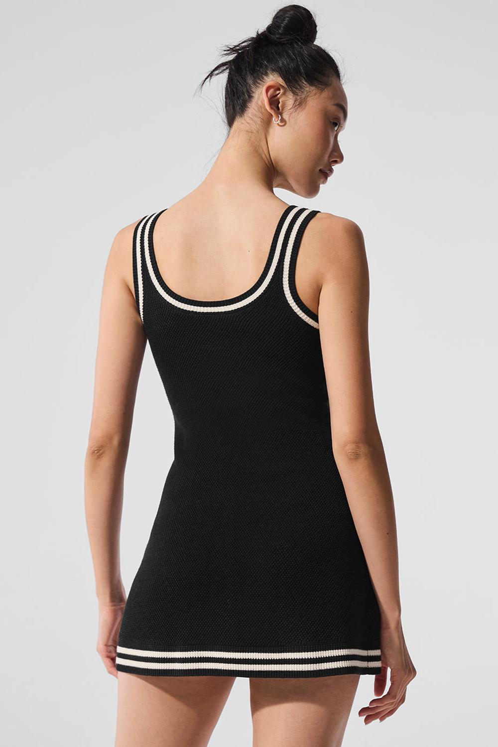 Vestido Alo Yoga Tennis Club Sweater Knit Mujer Negros | Mexico  PNJ-304168